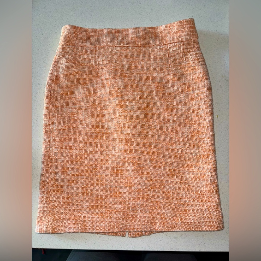 Banana‎ Republic Salmon Tweed Lined Pencil Skirt. Size 0.